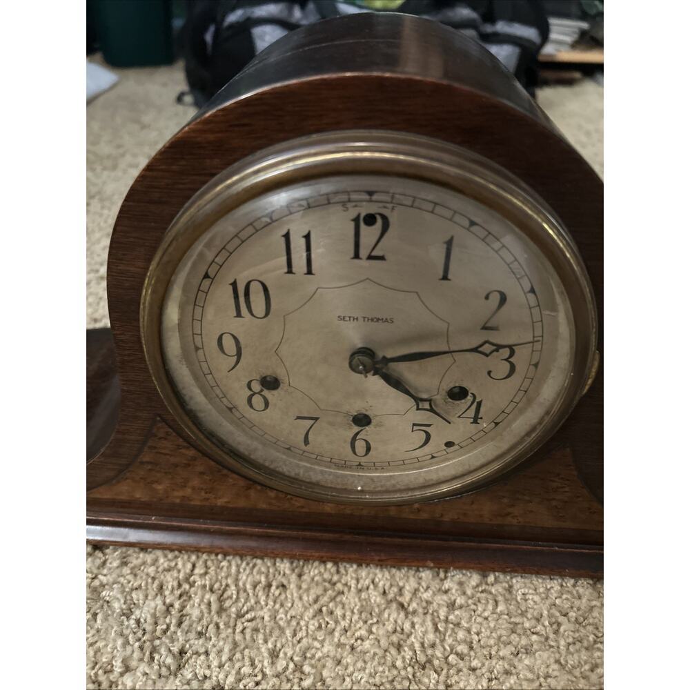 Antique Seth Thomas No. 124 Westminster Chime Mantel Clock Working USA 8 Day Key - Picture 3 of 11